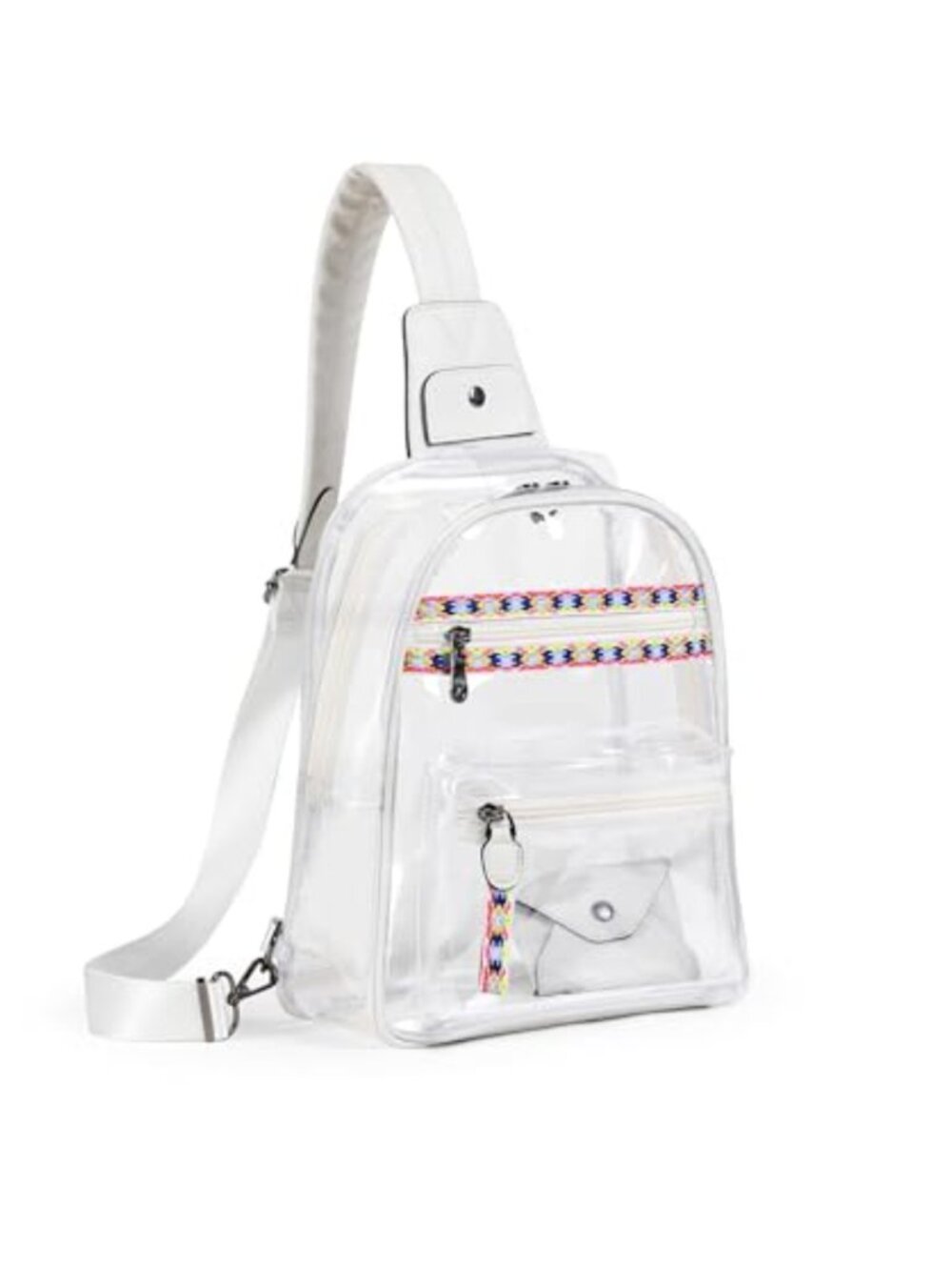 Clear PVC Crossbody Sling Bag See Through Stadium Concert Purse